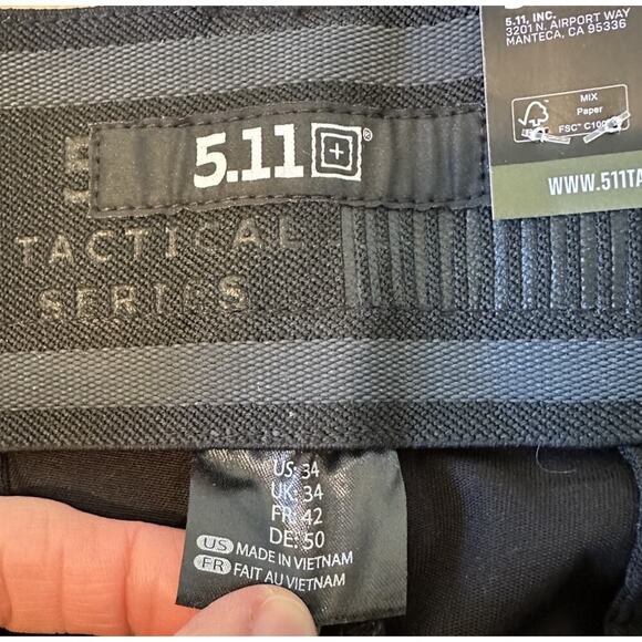 NWT 5.11 Tactical Twill Unhemmed Pants Size 34x39 Men’s Black - Picture 6 of 14